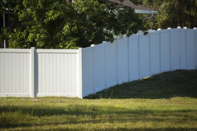Tan Pvc Fence Installation